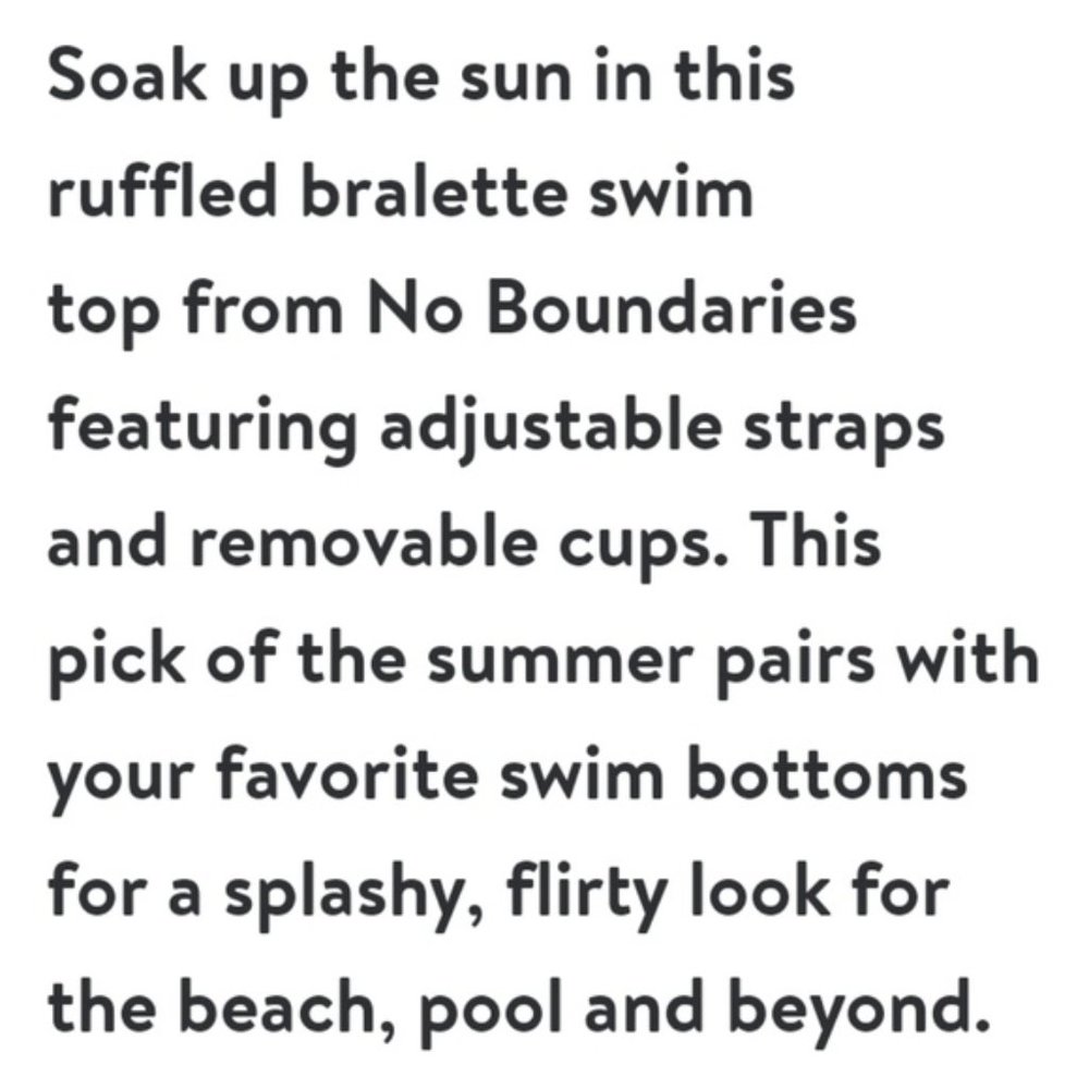 Junior's Swim Ruffled Bralette Top - Picture 3 of 4